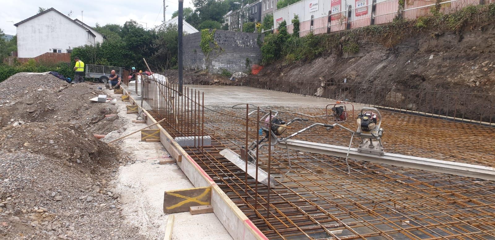 Ground preparation at a Neath groundworks project