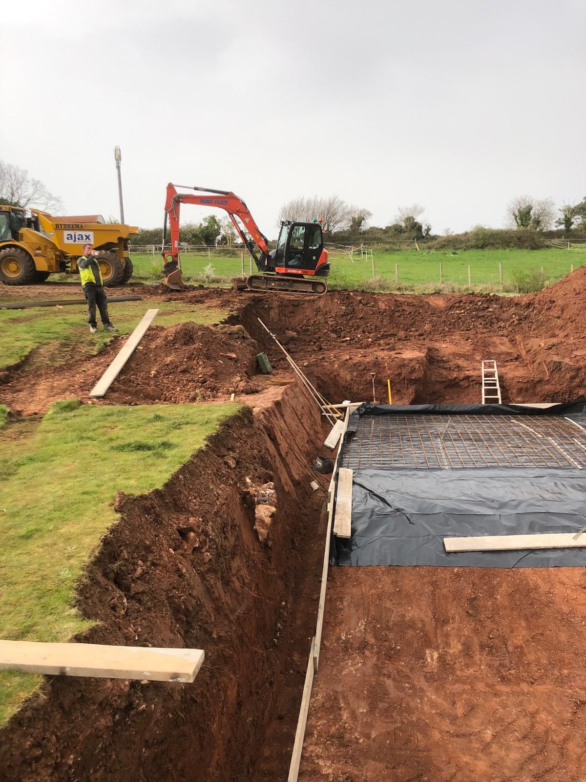 Swimming pool groundworks project progress