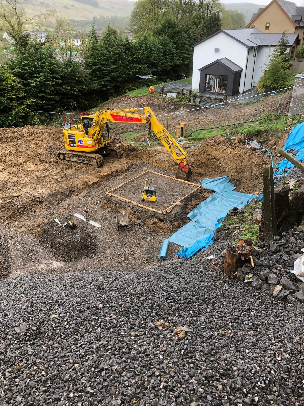 Foundation work at a Tredegar groundworks project