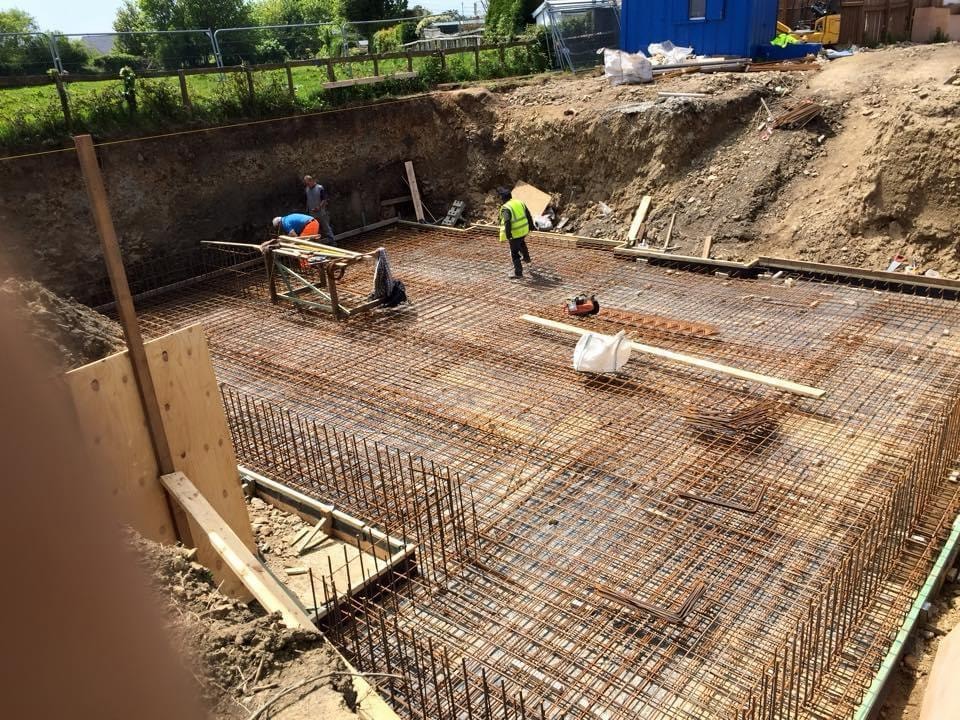 Basement raft construction for an underpinning project